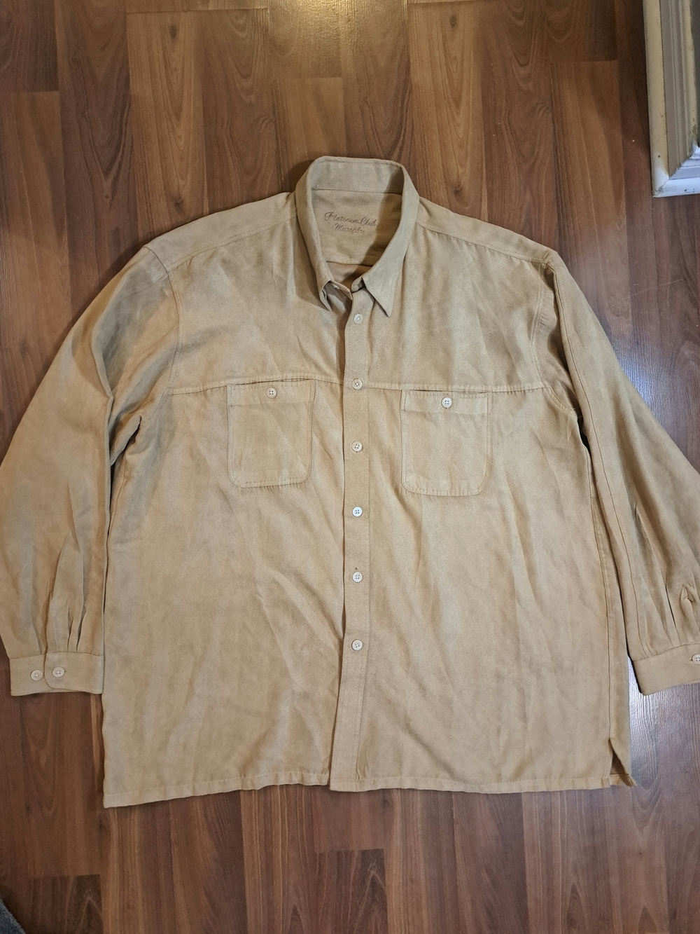 Platinum Club Microfibre Light Tan Button-Up Shirt